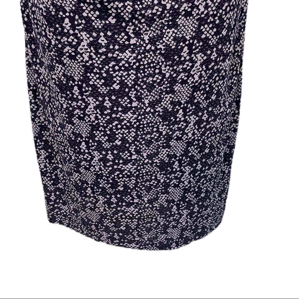 Ann Taylor Loft Ruched Snakeskin Dress L Purple - Picture 3 of 8